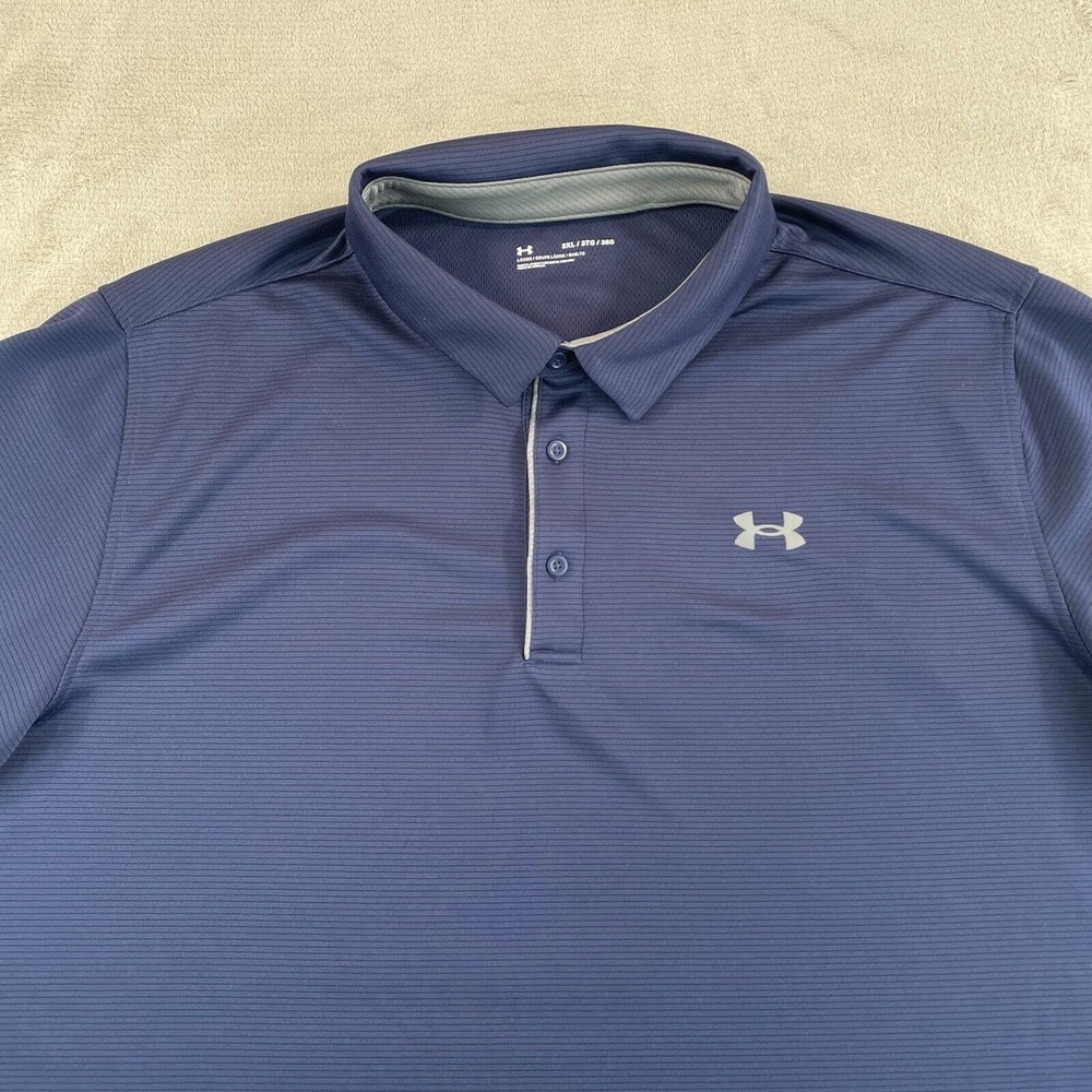 Under Armour Loose Golf Polo Shirt Men 3XL Navy Blue Performance UPF 30 NWOT